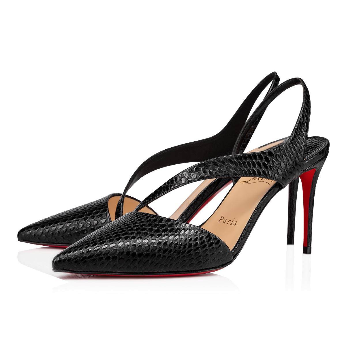Women's Christian Louboutin Brandina 85mm Calf Sandals - Black [5609-214]